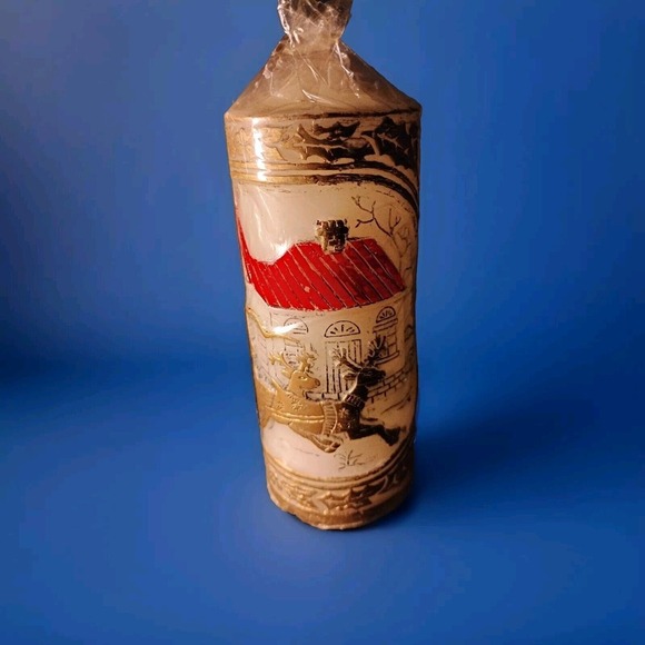 MCM Candle 6" Asian Santa Christmas Reindeer HANDCRAFTED VNTG NEW Jasco 3D 1950s - Picture 2 of 4